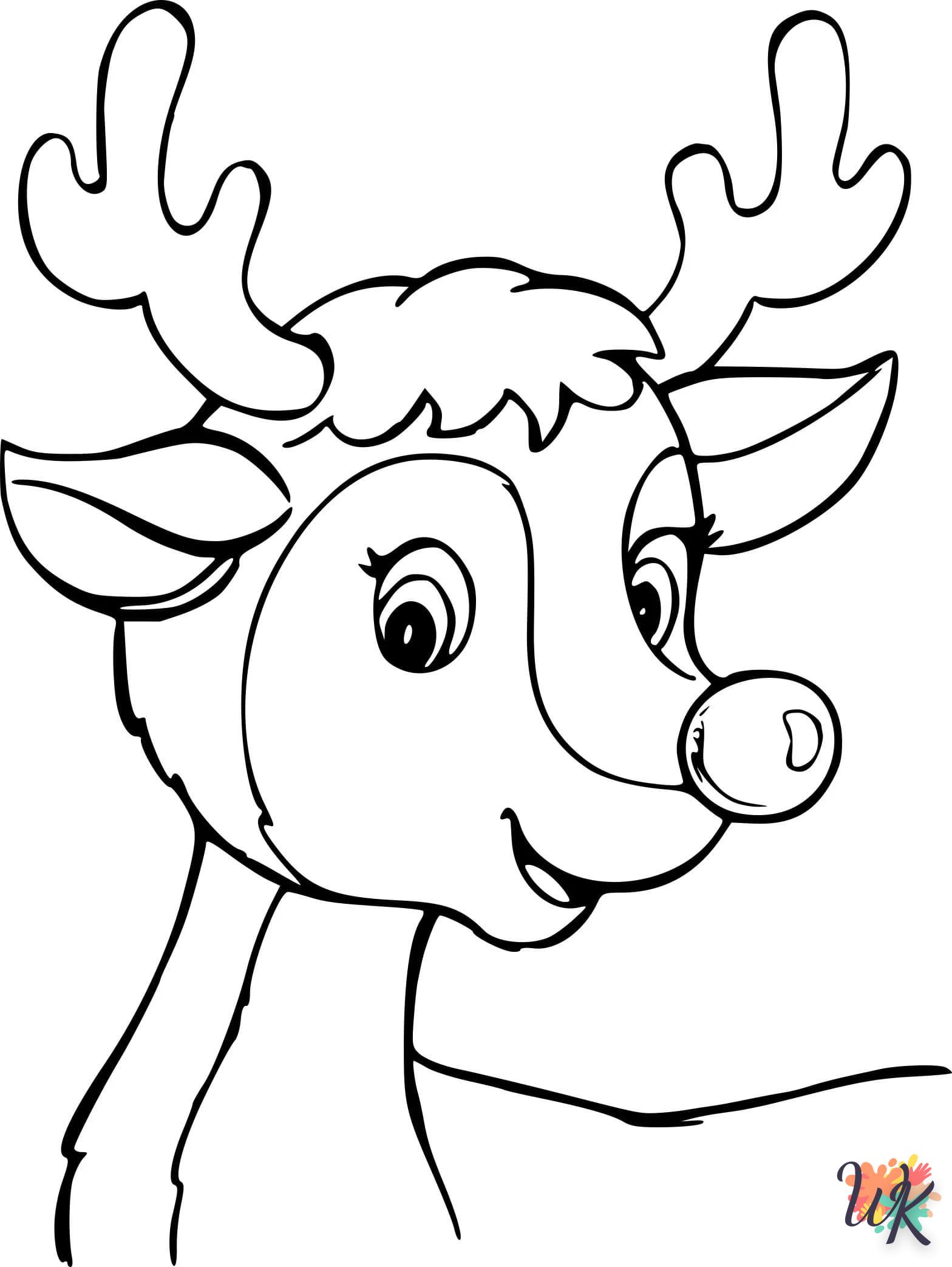 coloriage Renne  gratuit pour enfants