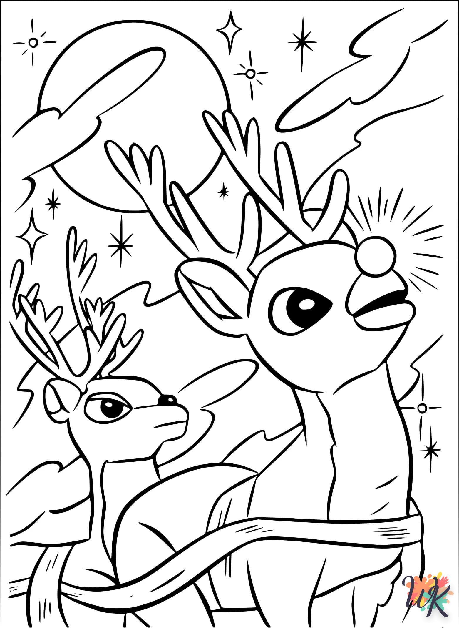 coloriage Renne  enfant 4 ans a imprimer