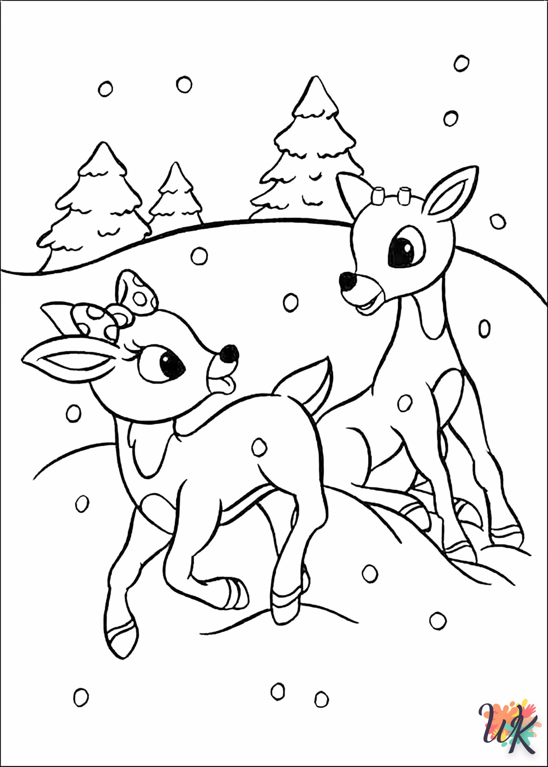 coloriage Renne  pour enfant de 3 ans