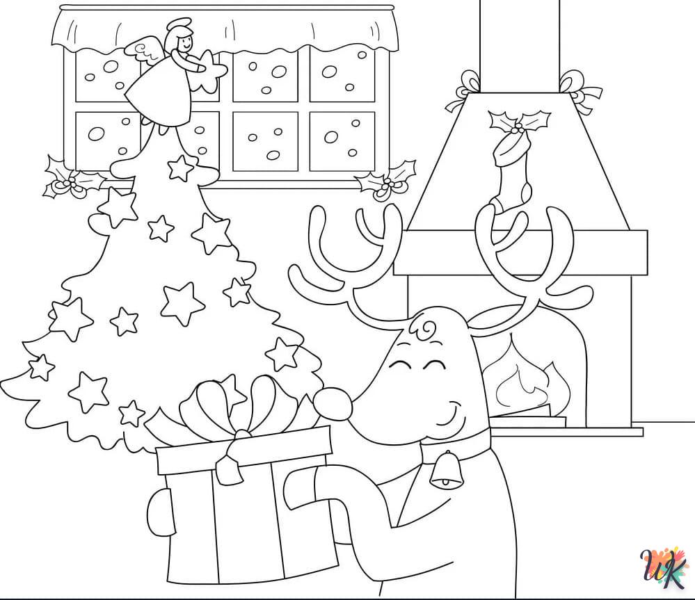 coloriage Renne  enfant à imprimer gratuit