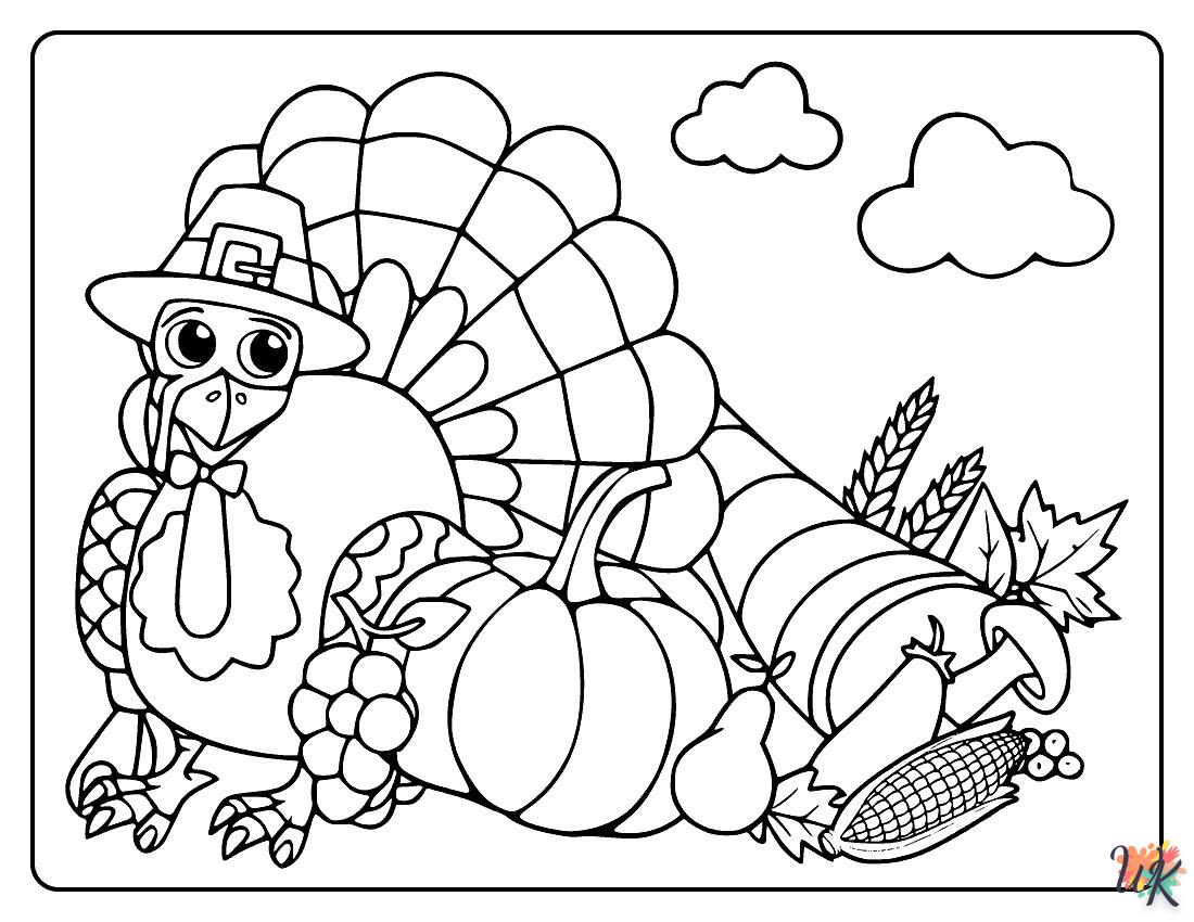 coloriage Thanksgiving  d'enfant a imprimer