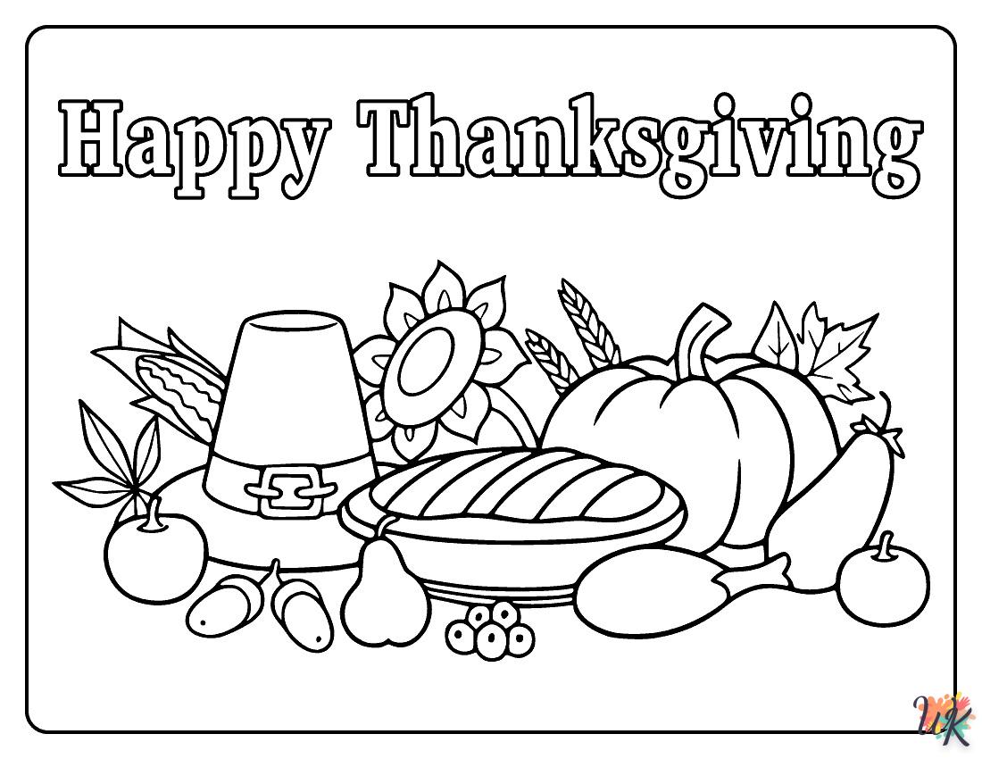 coloriage Thanksgiving  automne en ligne gratuit à imprimer 1