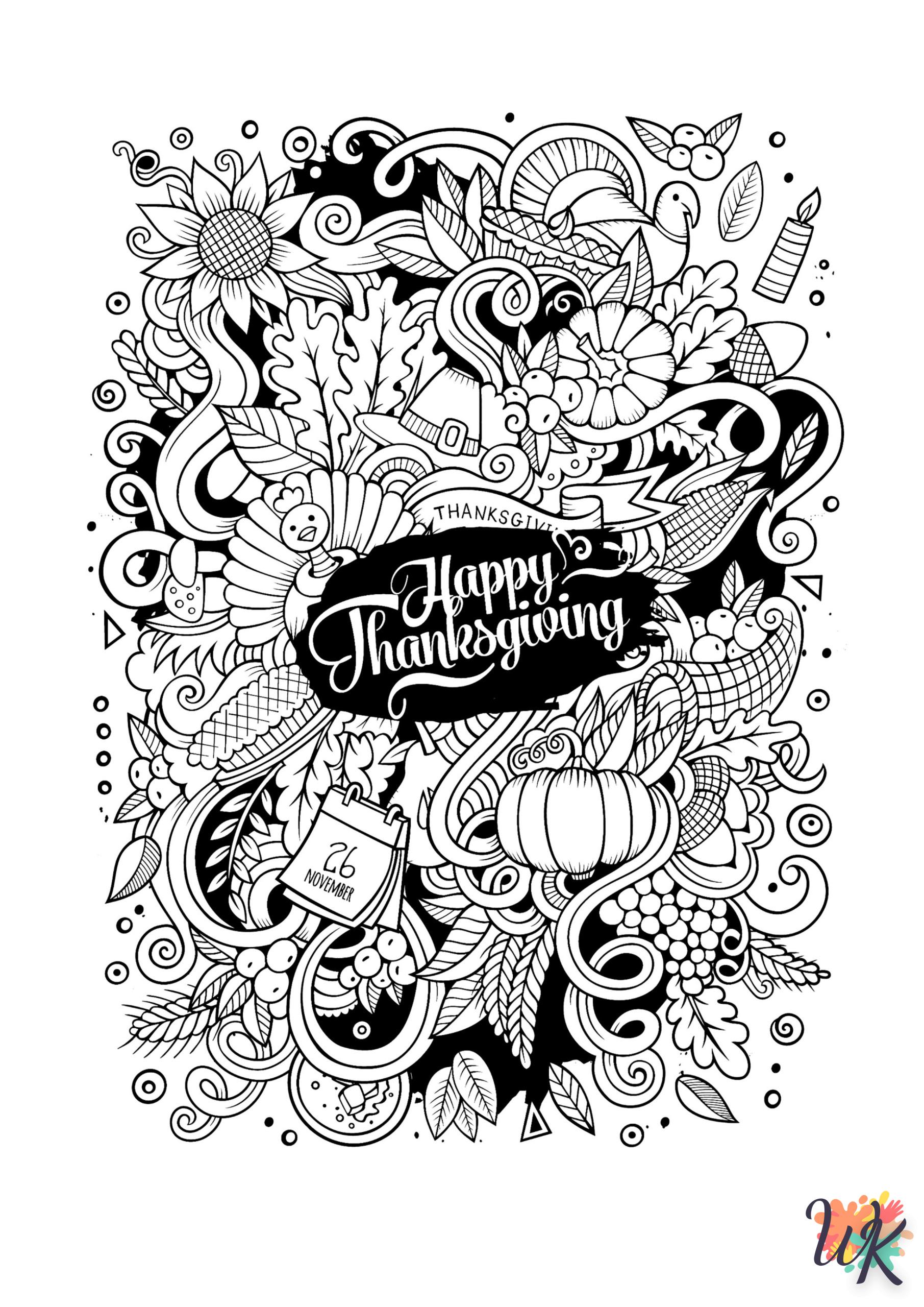 coloriage Thanksgiving  de pour enfants