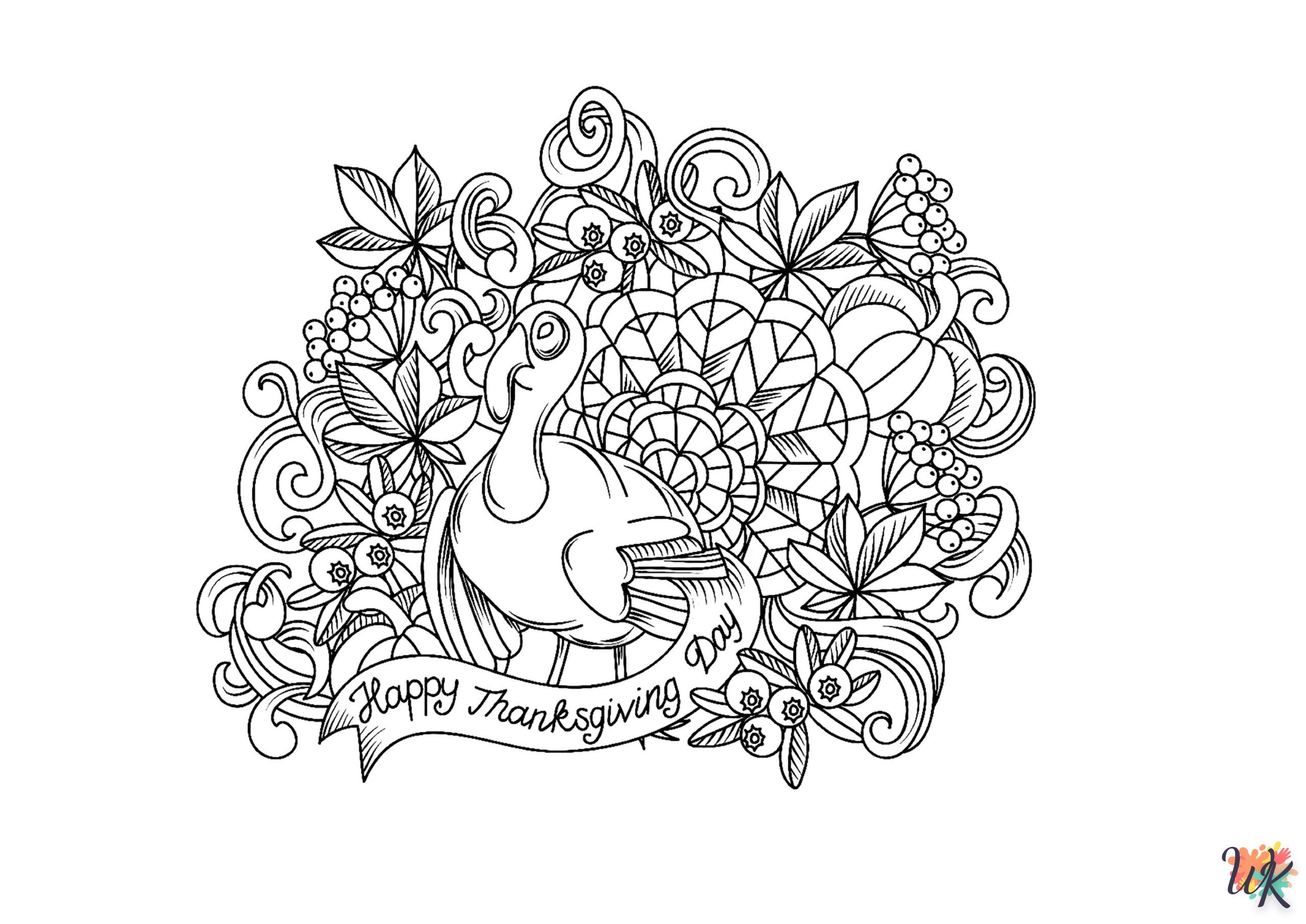 coloriage Thanksgiving  et decoupage a imprimer gratuit