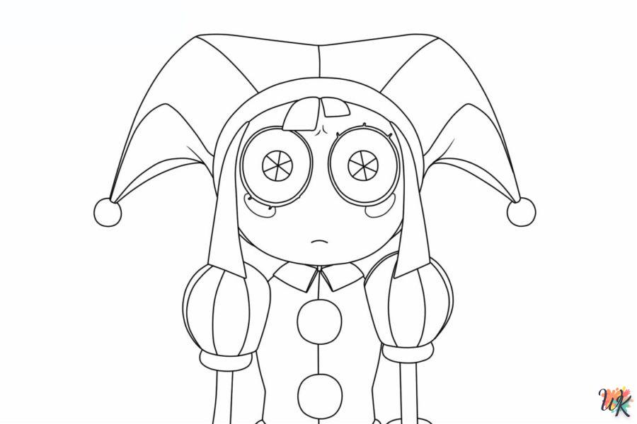 coloriage The Amazing Digital Circus  à imprimer pour enfant de 3 ans