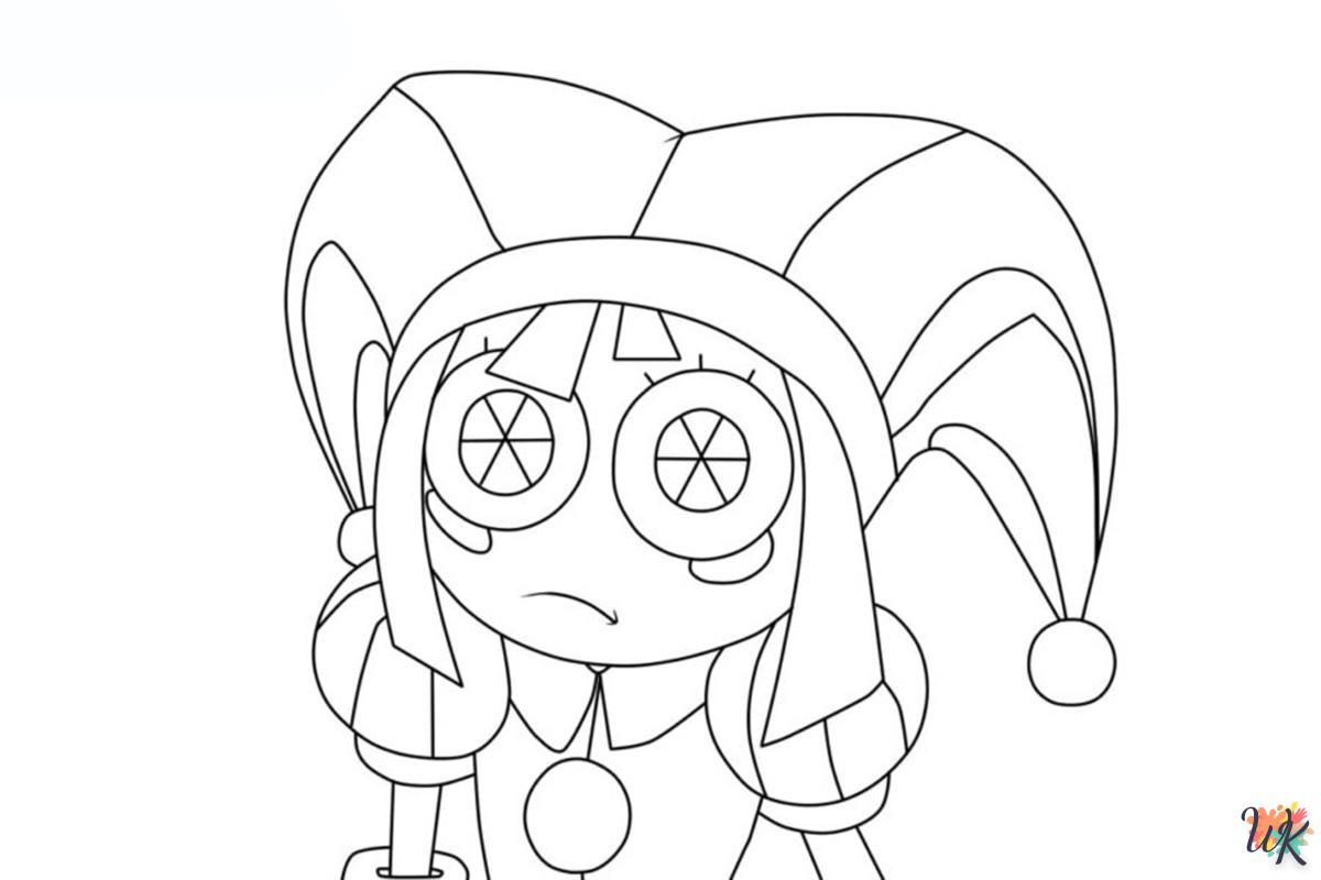 coloriage The Amazing Digital Circus  à imprimer kawaii 1