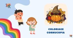 Coloriage Cornucopia symbole d’Abondance Gratuit Imprimable