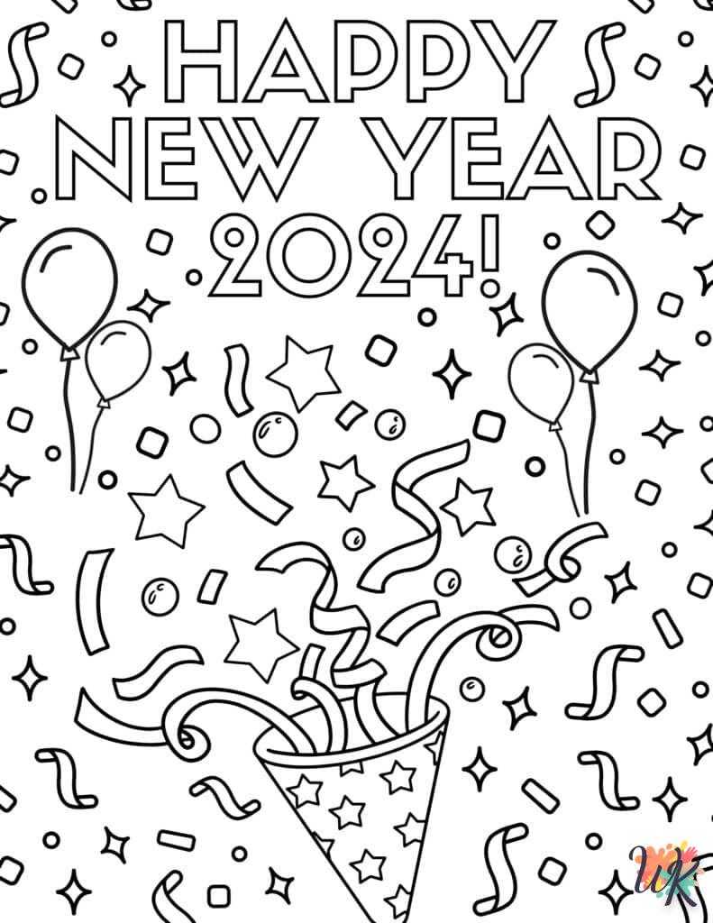 coloriage 2024  à imprimer pdf gratuit