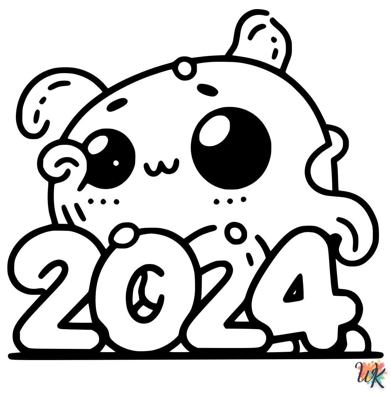 coloriage 2024  pour enfant a imprimer gratuit