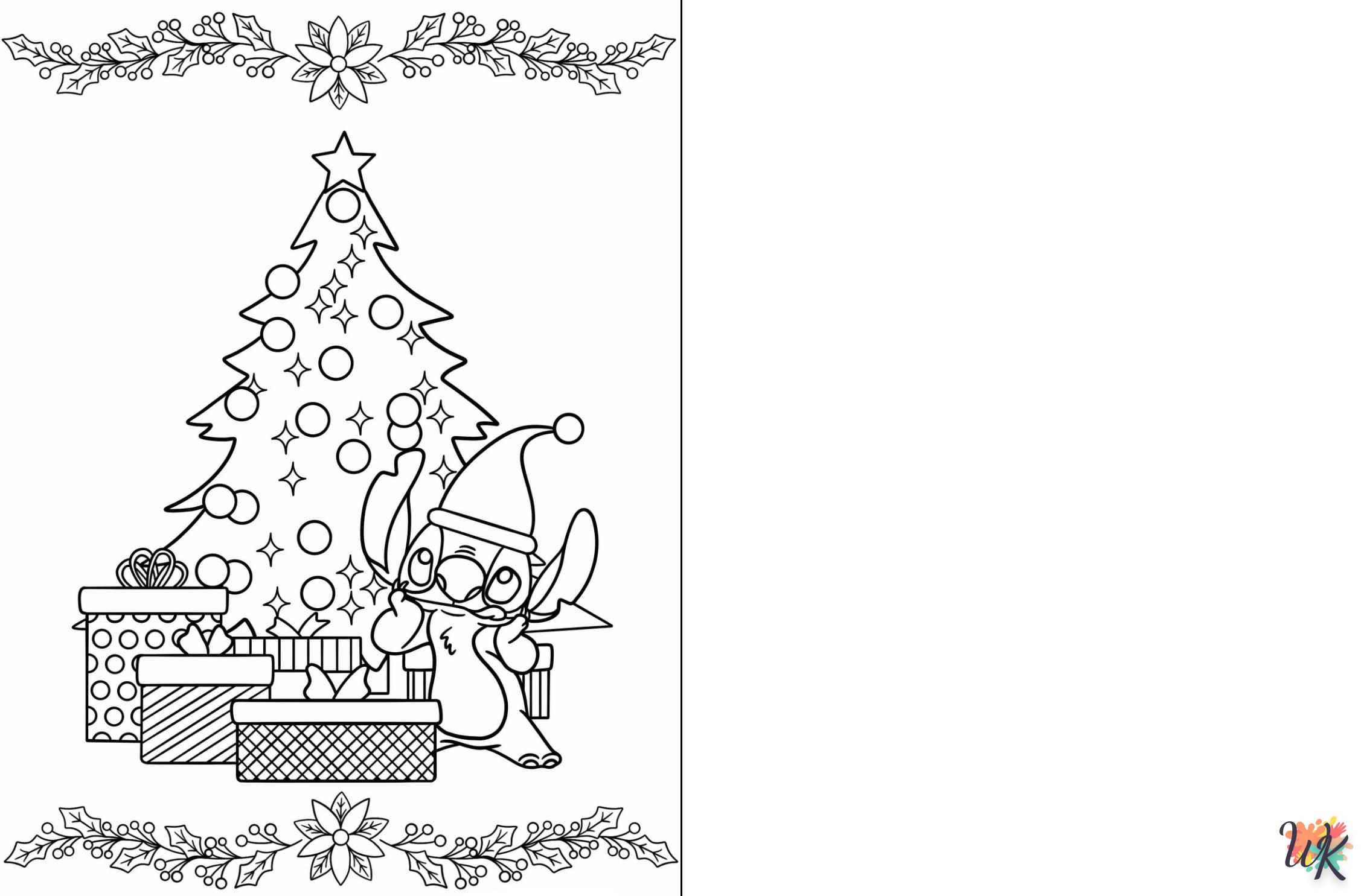 coloriage s Carte de Noël  licorne en ligne gratuit à imprimer