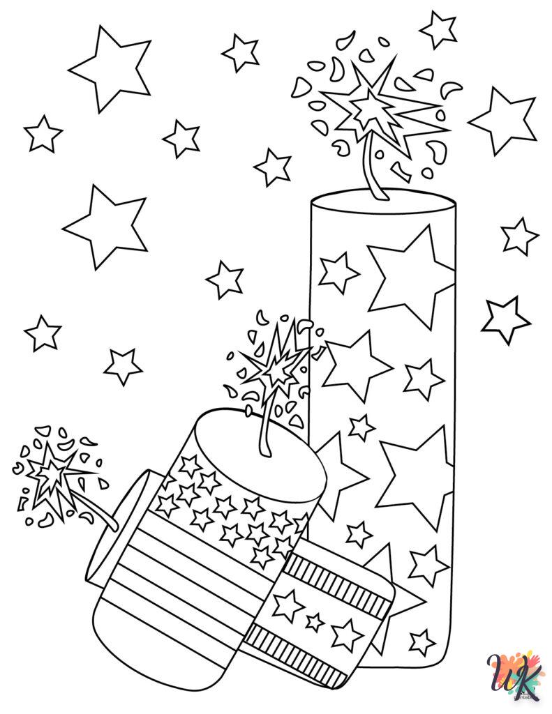 coloriage Feu d'artifice  pour enfant de 6 ans