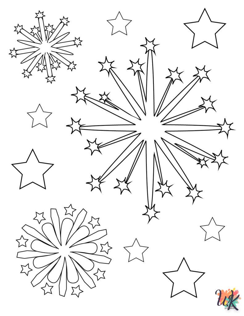 coloriage Feu d'artifice  a imprimer gratuitement