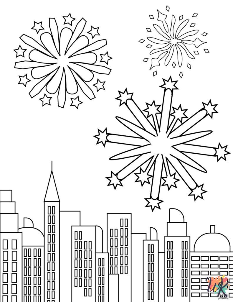 coloriage Feu d'artifice  en ligne adulte gratuit