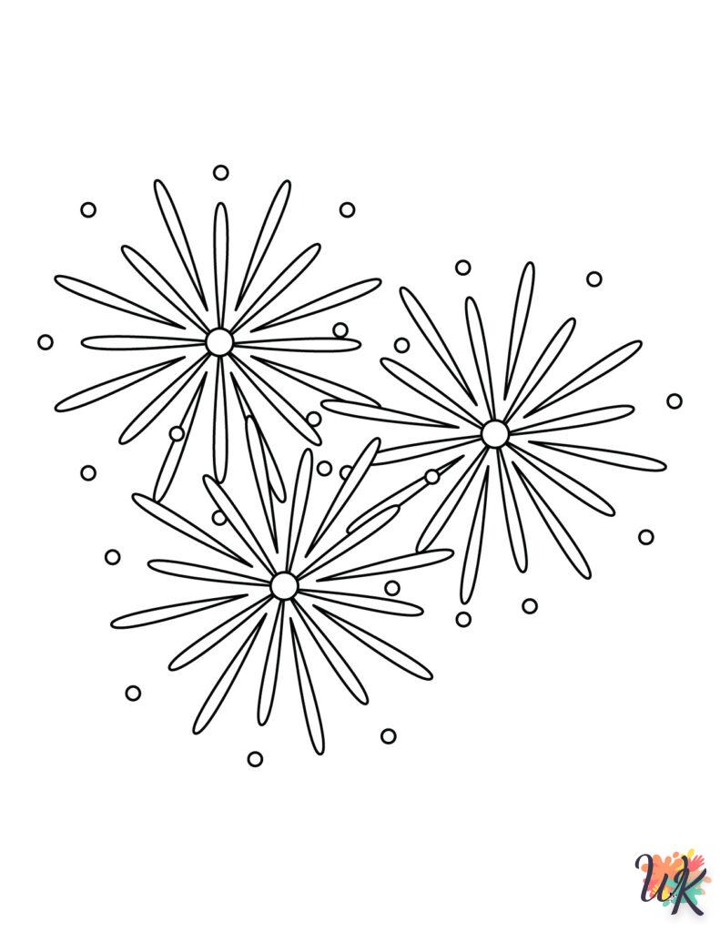 coloriage Feu d'artifice  à imprimer pour enfant de 6 ans