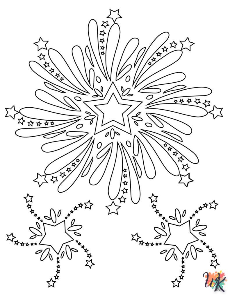 coloriage Feu d'artifice  enfant à imprimer pdf