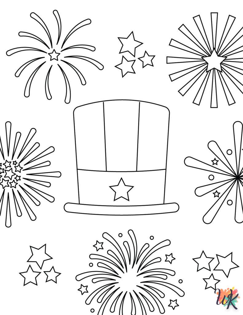 coloriage Feu d'artifice  enfant 4 ans a imprimer