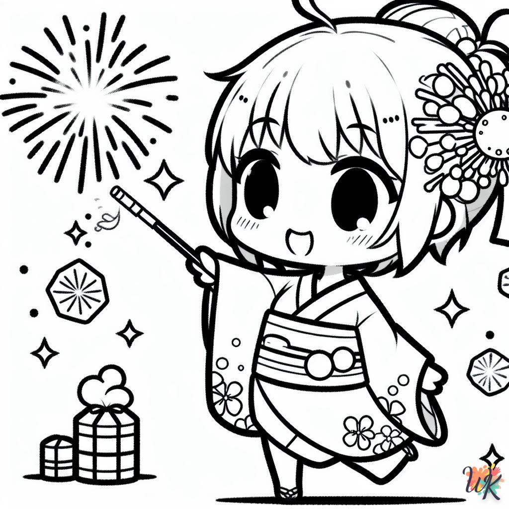 coloriage Feu d'artifice  à imprimer pdf gratuit