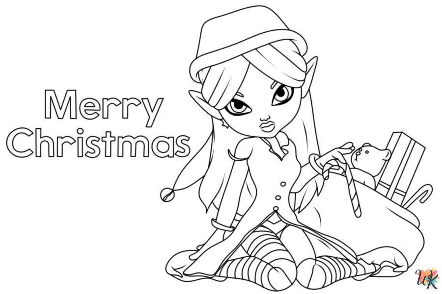 coloriage Fille Elfe pour Noël  d'enfant a imprimer