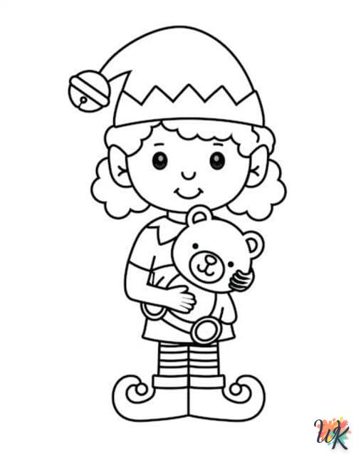 coloriage Fille Elfe pour Noël  en ligne gratuit pour 12 ans 1