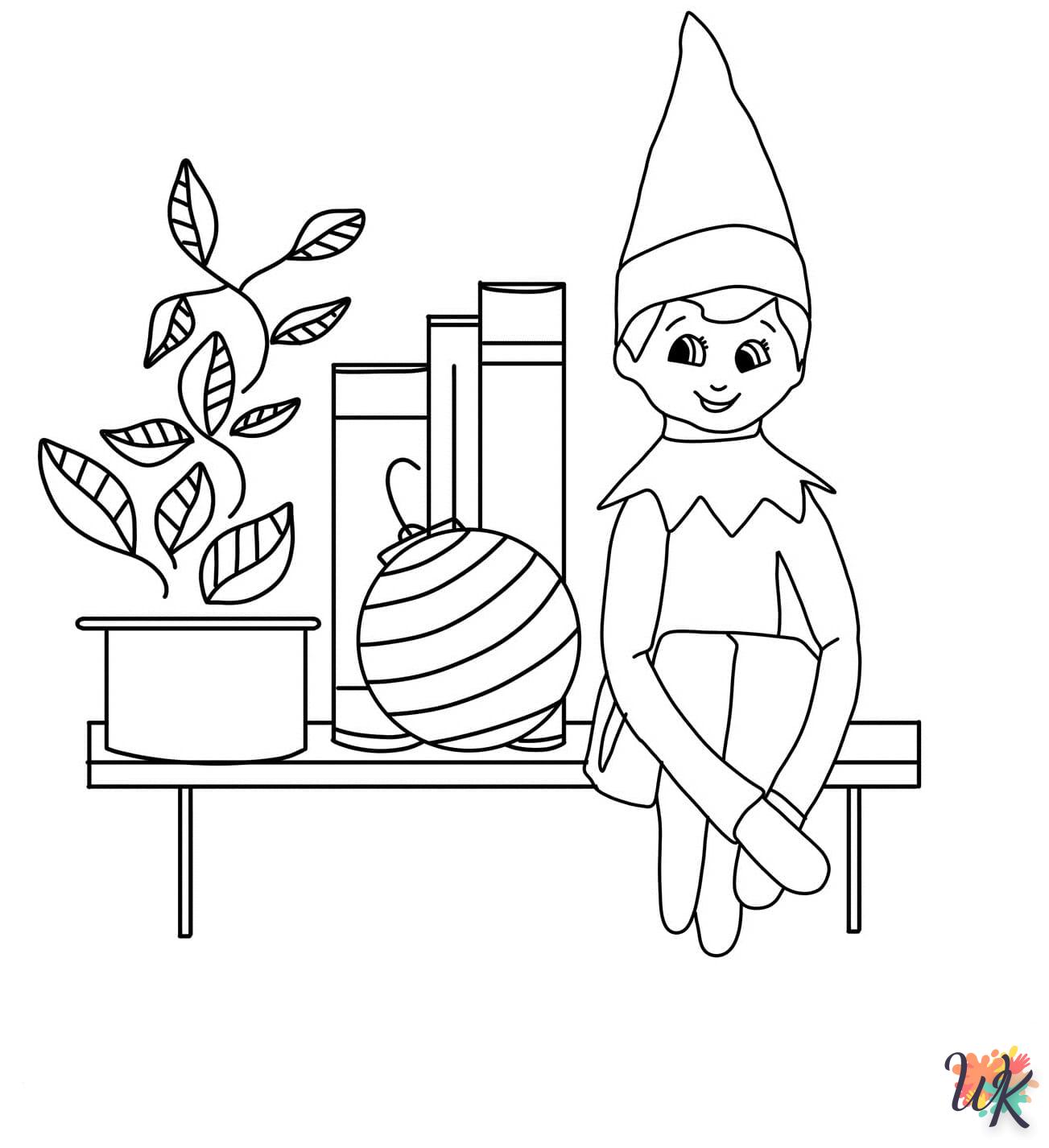 coloriage Fille Elfe pour Noël  à colorier en ligne