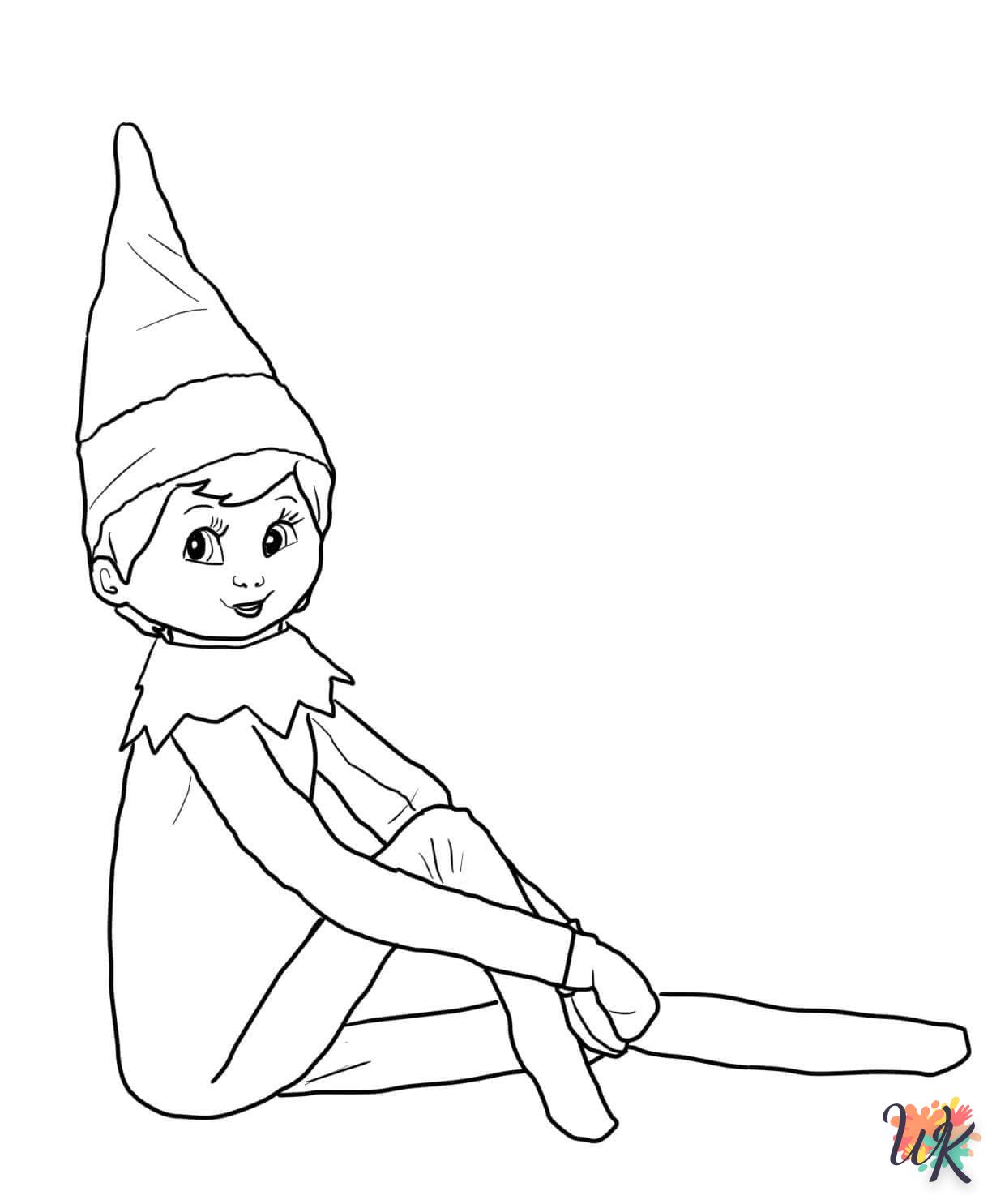 coloriage Fille Elfe pour Noël  enfant 7 ans a imprimer