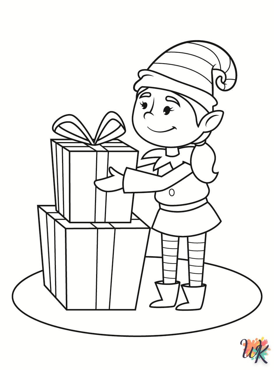 coloriage Fille Elfe pour Noël  sonic en ligne gratuit à imprimer