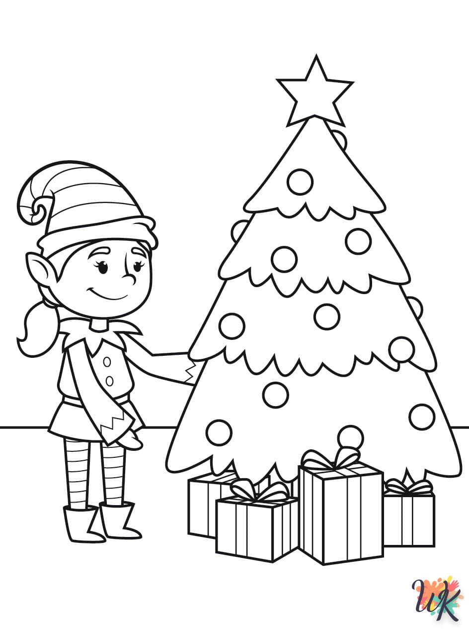 coloriage Fille Elfe pour Noël  à imprimer pour enfant de 10 ans 1