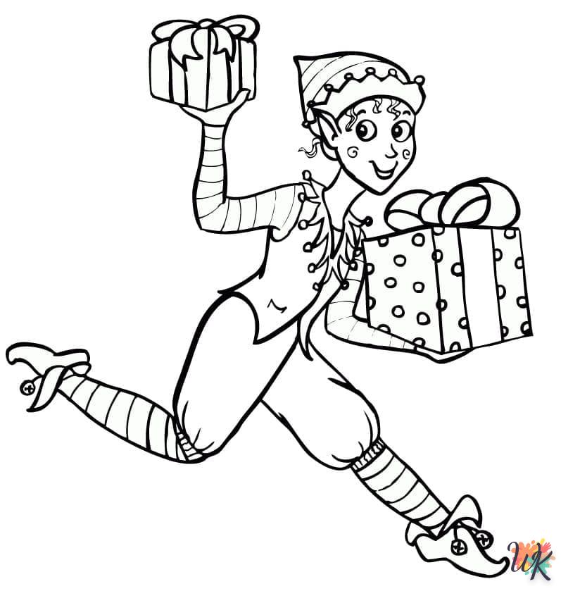 coloriage Fille Elfe pour Noël  en ligne