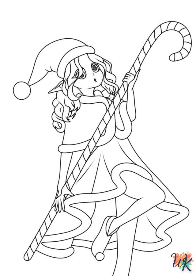 coloriage Fille Elfe pour Noël  licorne en ligne gratuit à imprimer