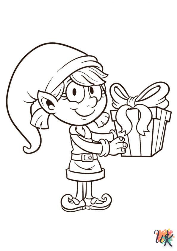 coloriage Fille Elfe pour Noël  à numéro adulte en ligne gratuit