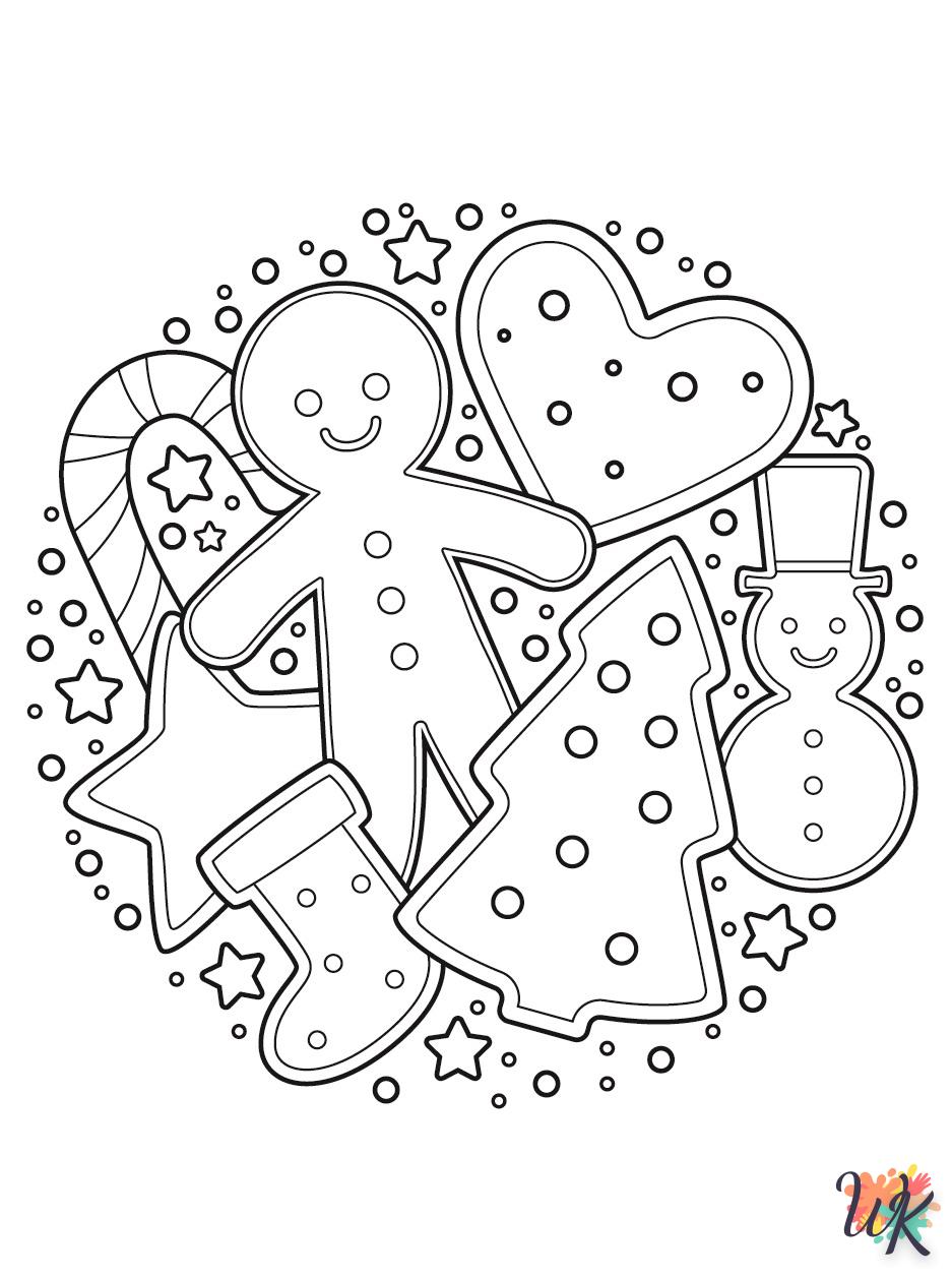 coloriage Gingerbread  de noël gratuit à imprimer en ligne