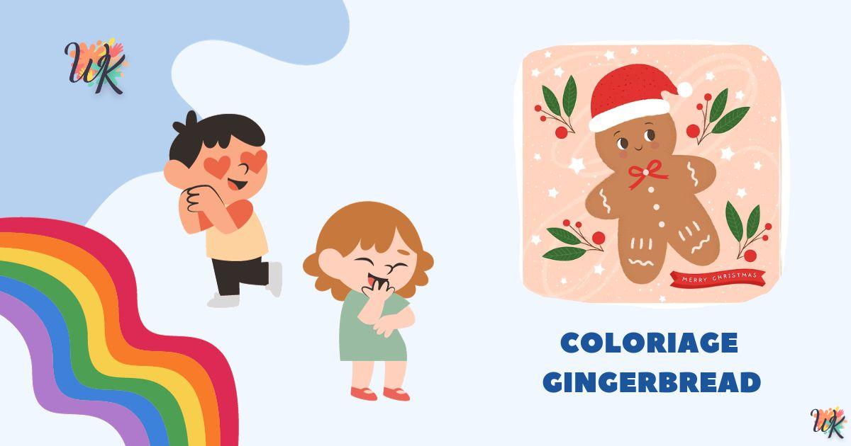 Coloriage Gingerbread simple et créatif imprimable