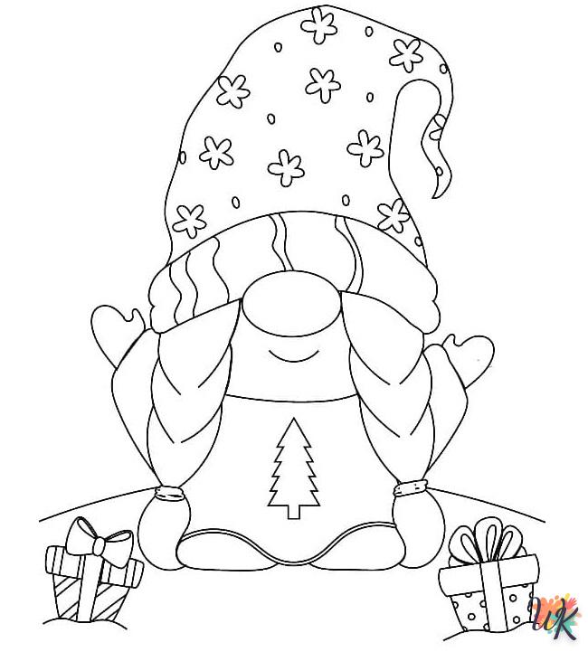 coloriage Gnomes de Noël  pour enfant de 4 ans