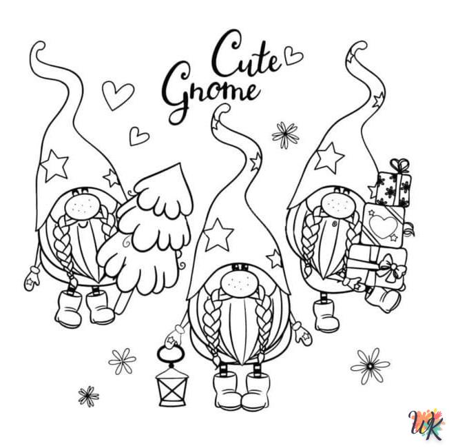 coloriage Gnomes de Noël  enfant 3 ans a imprimer