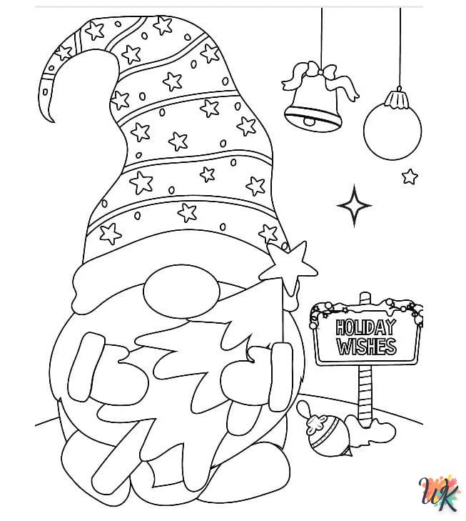 coloriage Gnomes de Noël  pour enfant