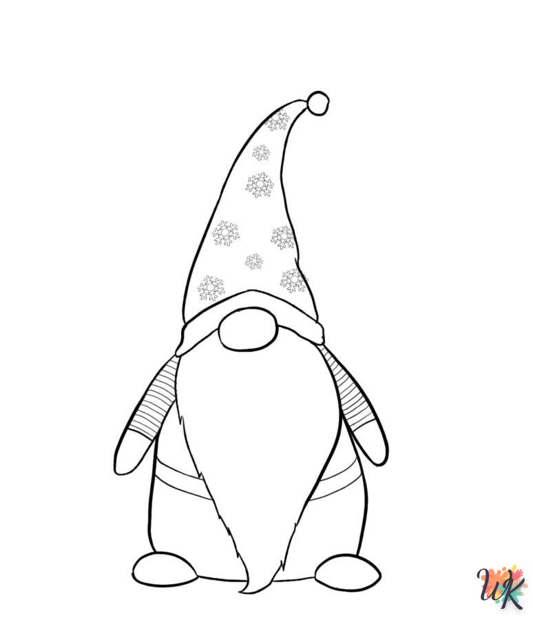 télécharger coloriage Gnomes de Noël  gratuit