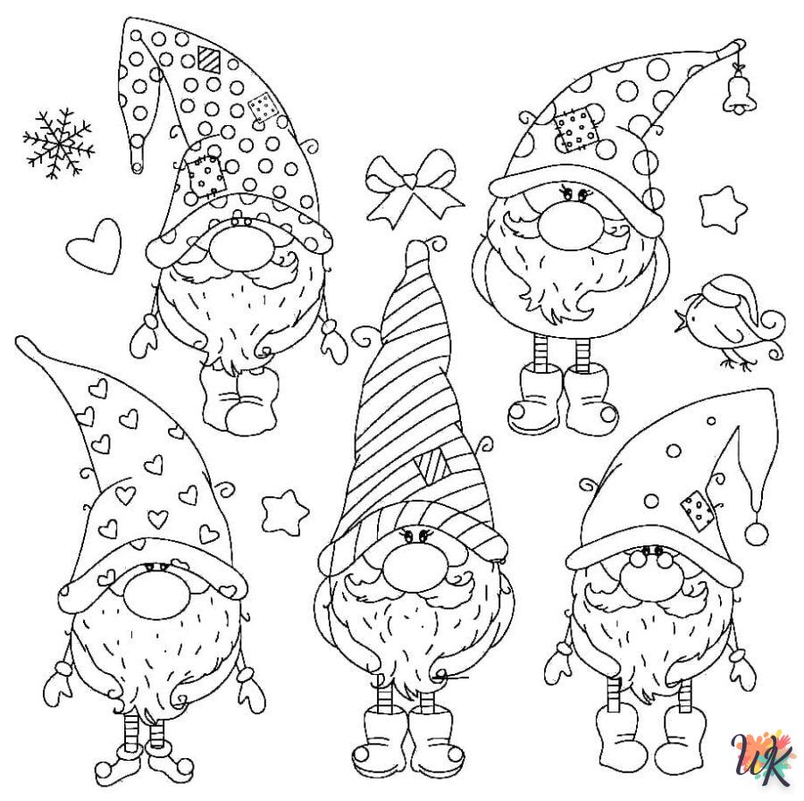 coloriage Gnomes de Noël  enfant a imprimer