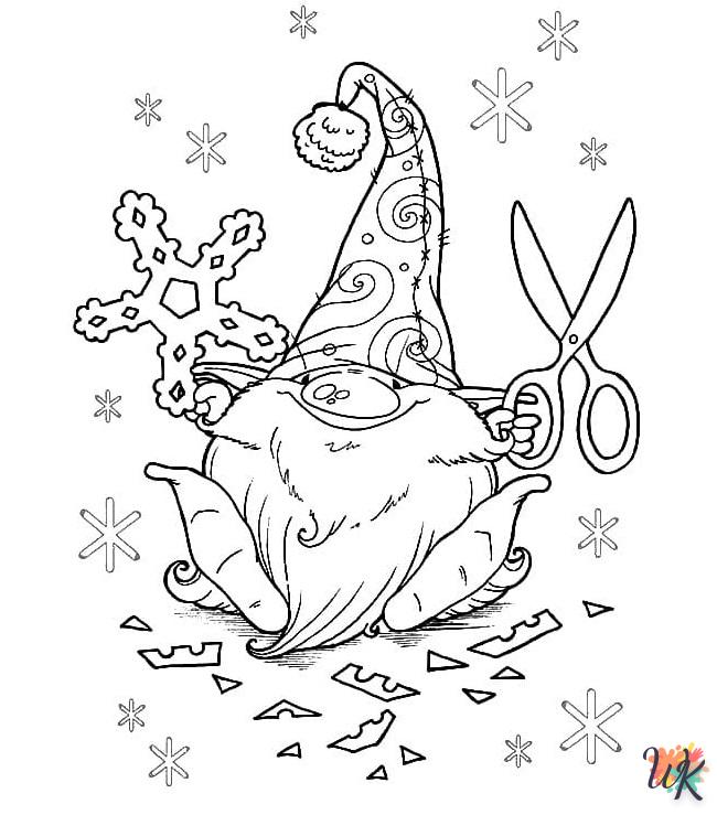 coloriage Gnomes de Noël  à imprimer pdf