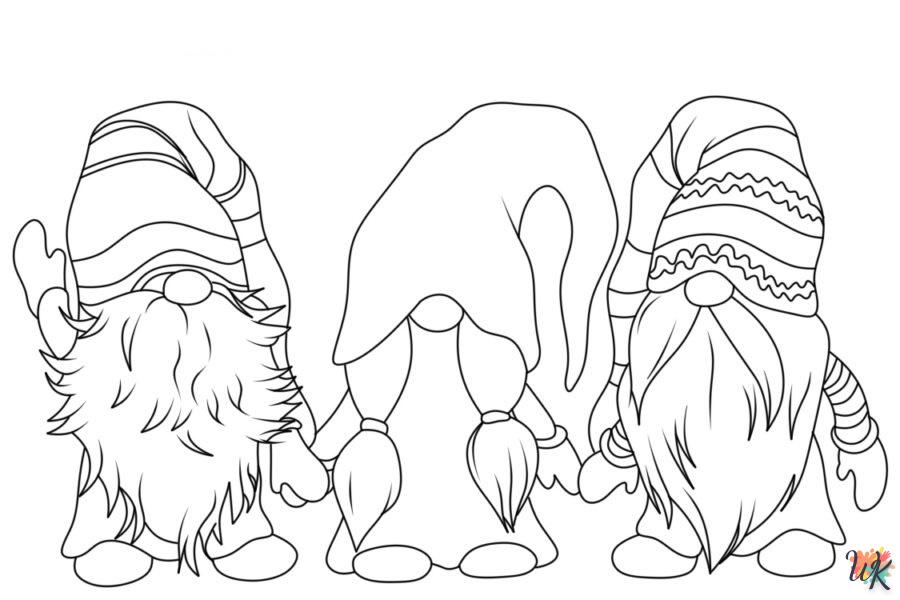 a imprimer coloriage Gnomes de Noël  gratuit