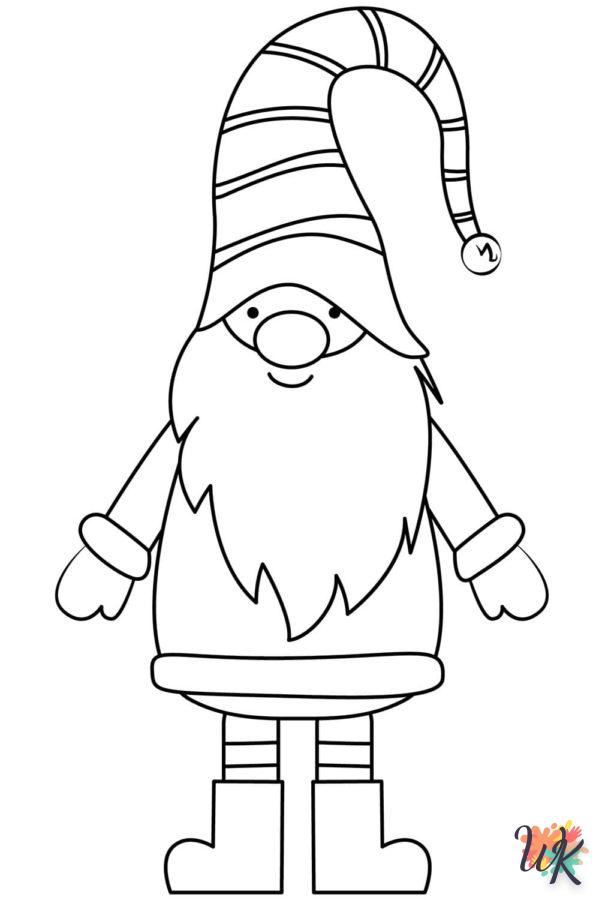 coloriage Gnomes de Noël  pour enfants à télécharger