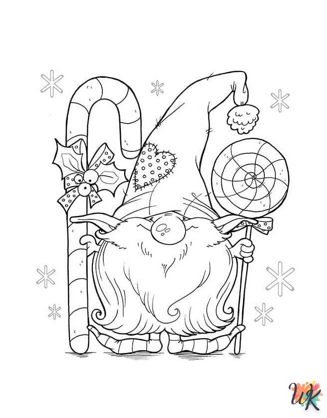 coloriage Gnomes de Noël  animaux enfant a imprimer 1