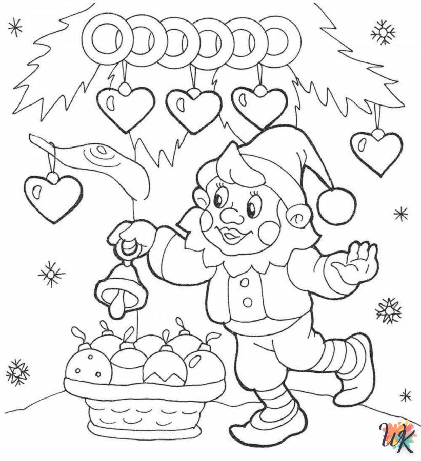 coloriage Gnomes de Noël  à imprimer pour enfant de 2 ans