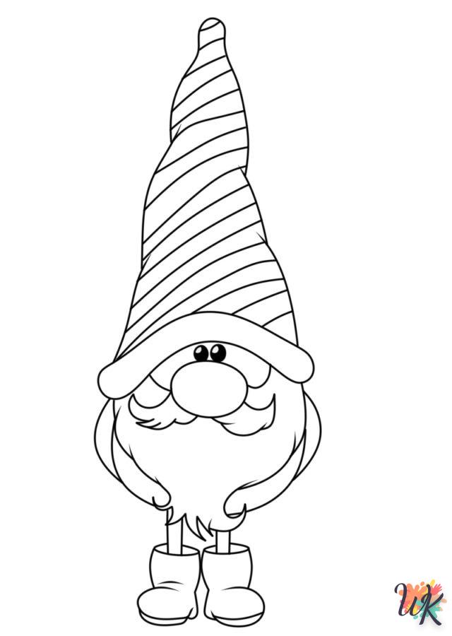 coloriage Gnomes de Noël  à imprimer pour enfant de 8 ans