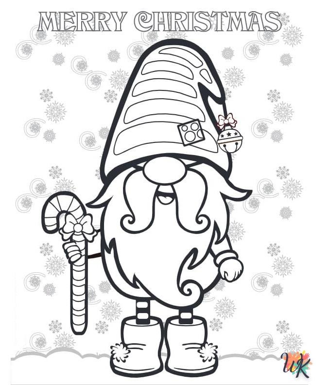 coloriage Gnomes de Noël  enfant 5 ans à imprimer