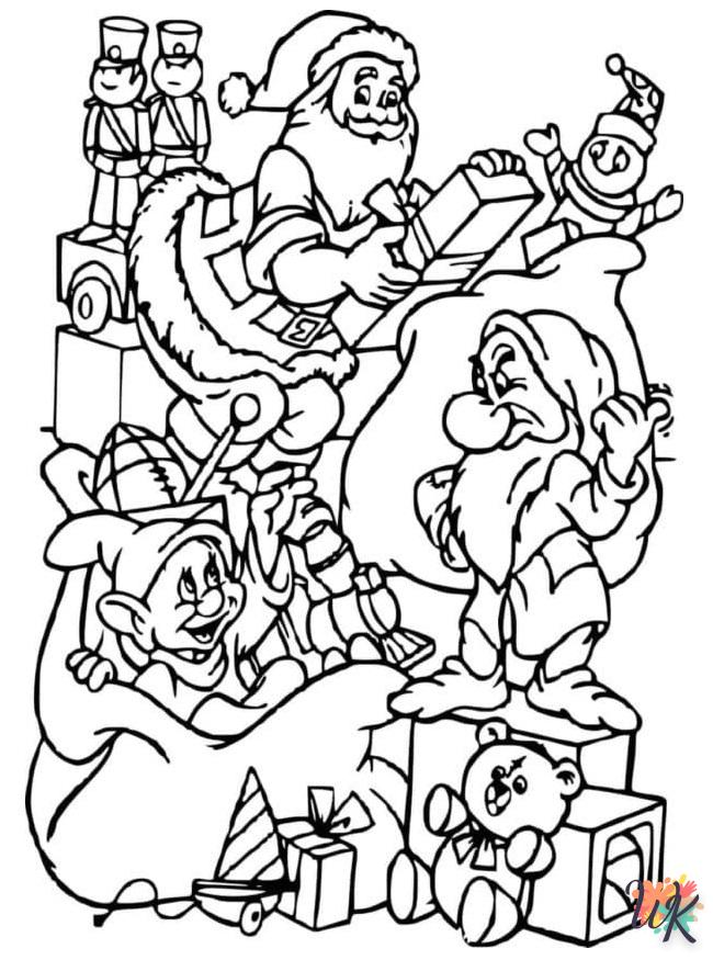 imprimer coloriage Gnomes de Noël  pour enfant