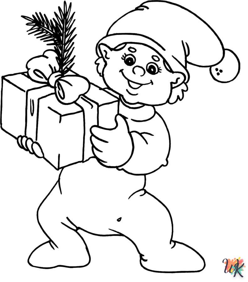 coloriage Gnomes de Noël  a colorier en ligne gratuitement