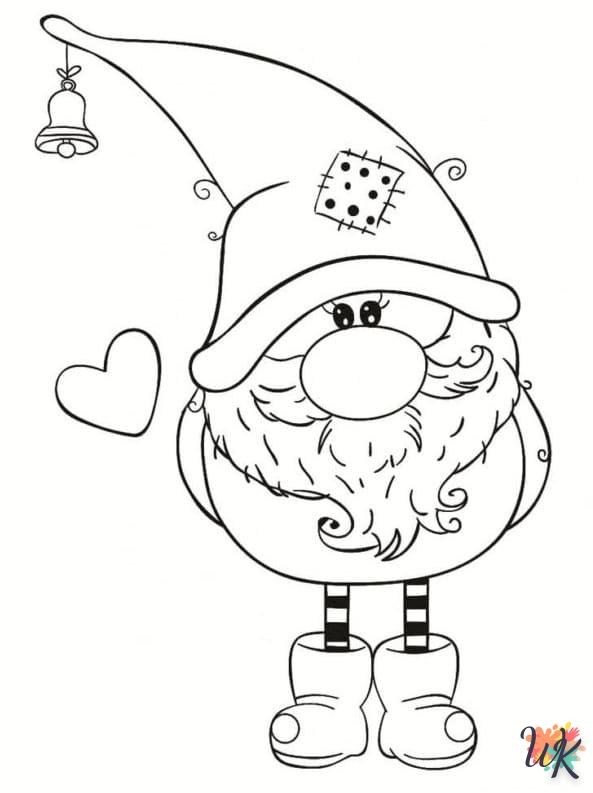 coloriage Gnomes de Noël  a imprimer gratuitement