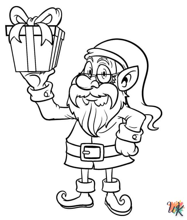 coloriage Gnomes de Noël  enfant à imprimer pdf