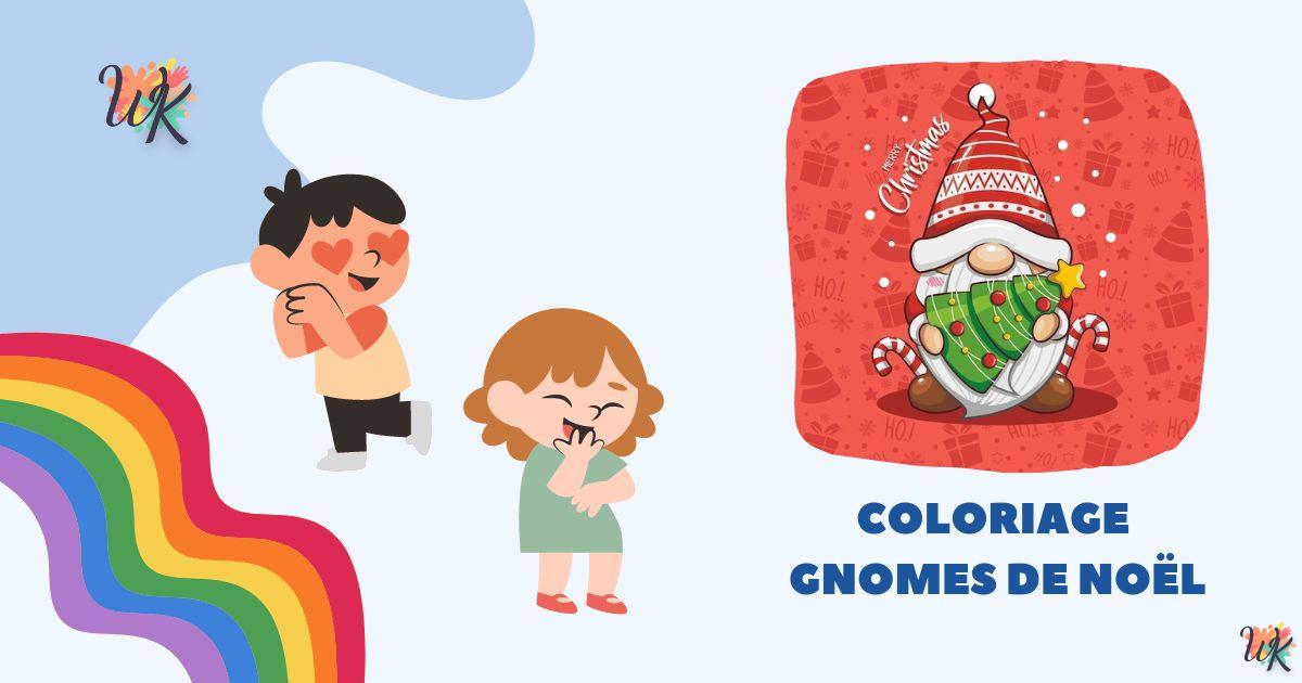 Coloriage Gnomes de Noël pour enfants imprimable gratuitement