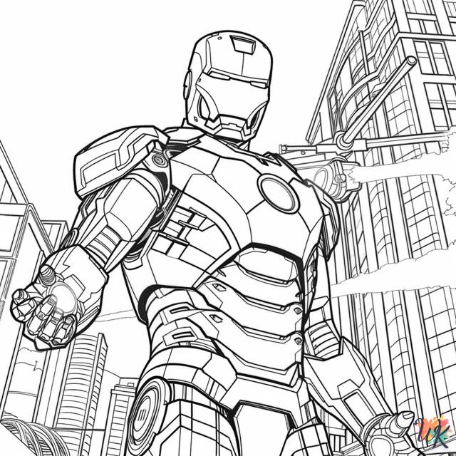 coloriage Iron Man  enfant à imprimer